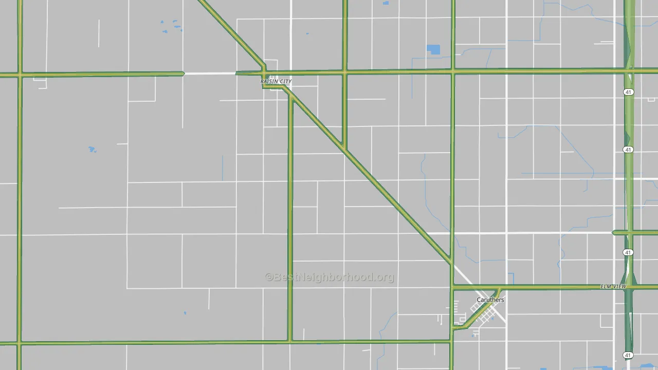 Burrel, CA Map of Noise Levels in Burrel