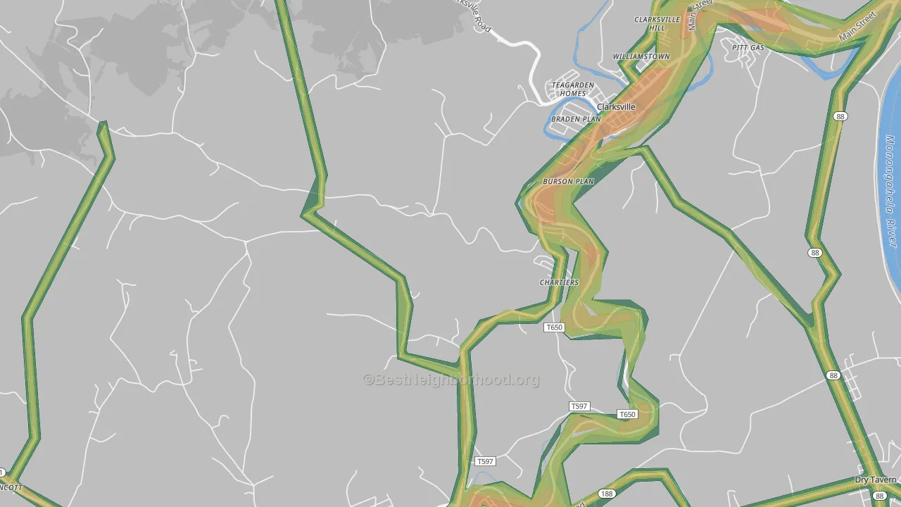 Burson Plan, PA Map of Noise Levels in Burson Plan