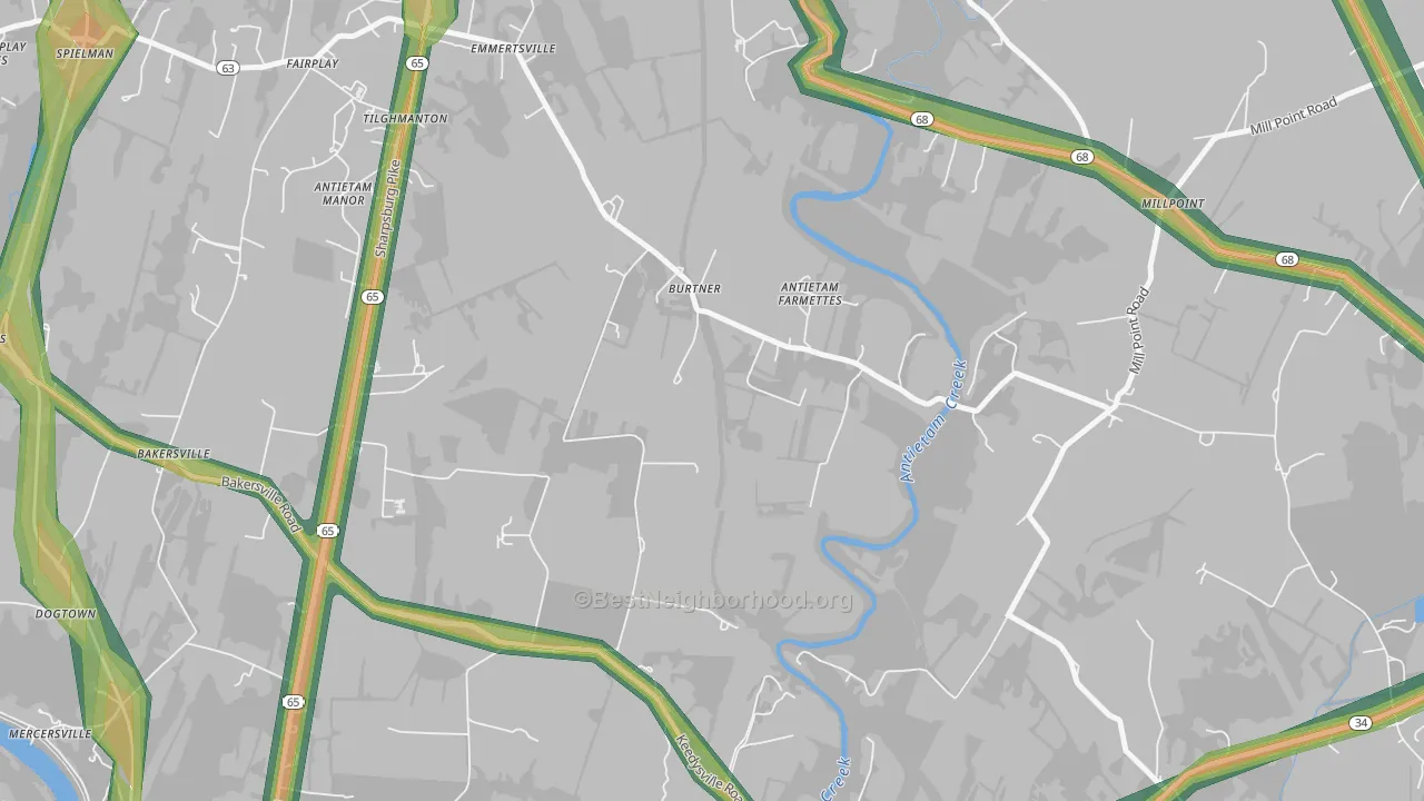 Burtner, MD Map of Noise Levels in Burtner