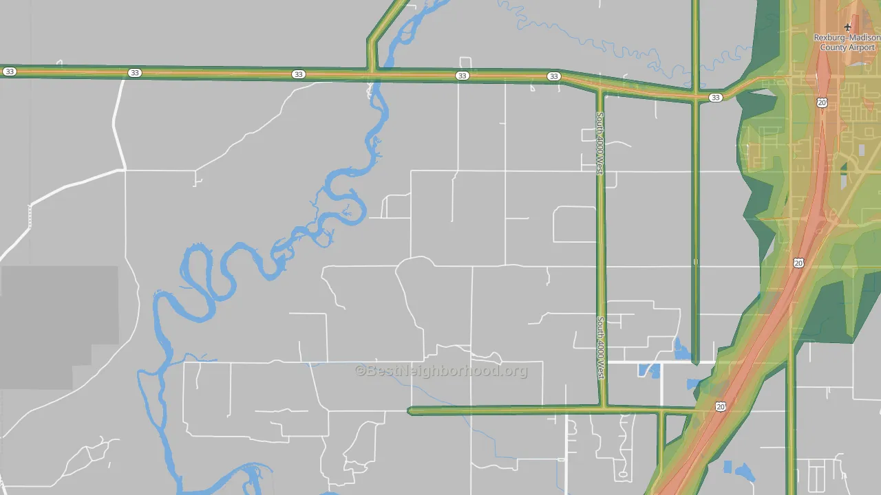 Burton, ID Map of Noise Levels in Burton