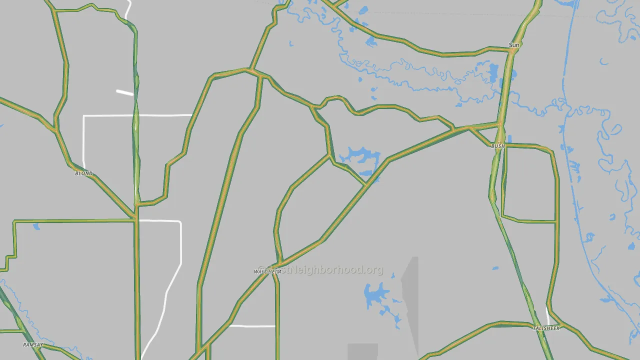 Bush, LA Map of Noise Levels in Bush