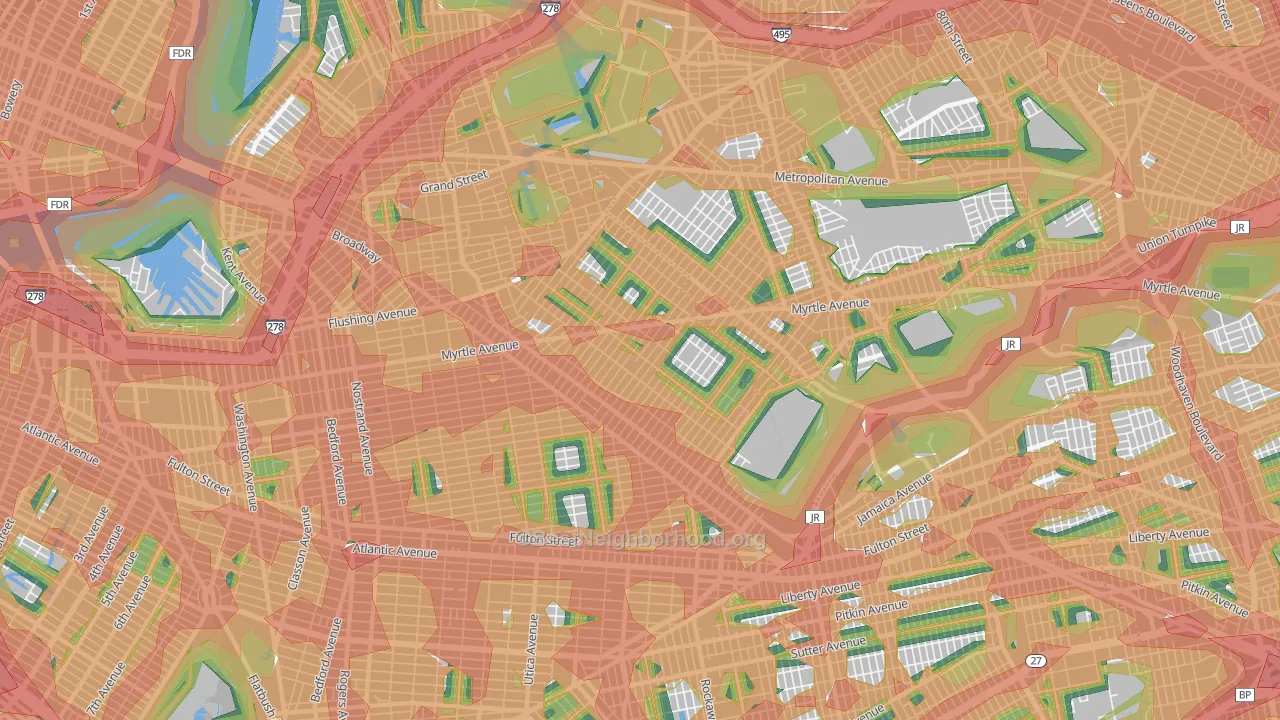 Bushwick, Brooklyn, NY Map of Noise Levels in Bushwick