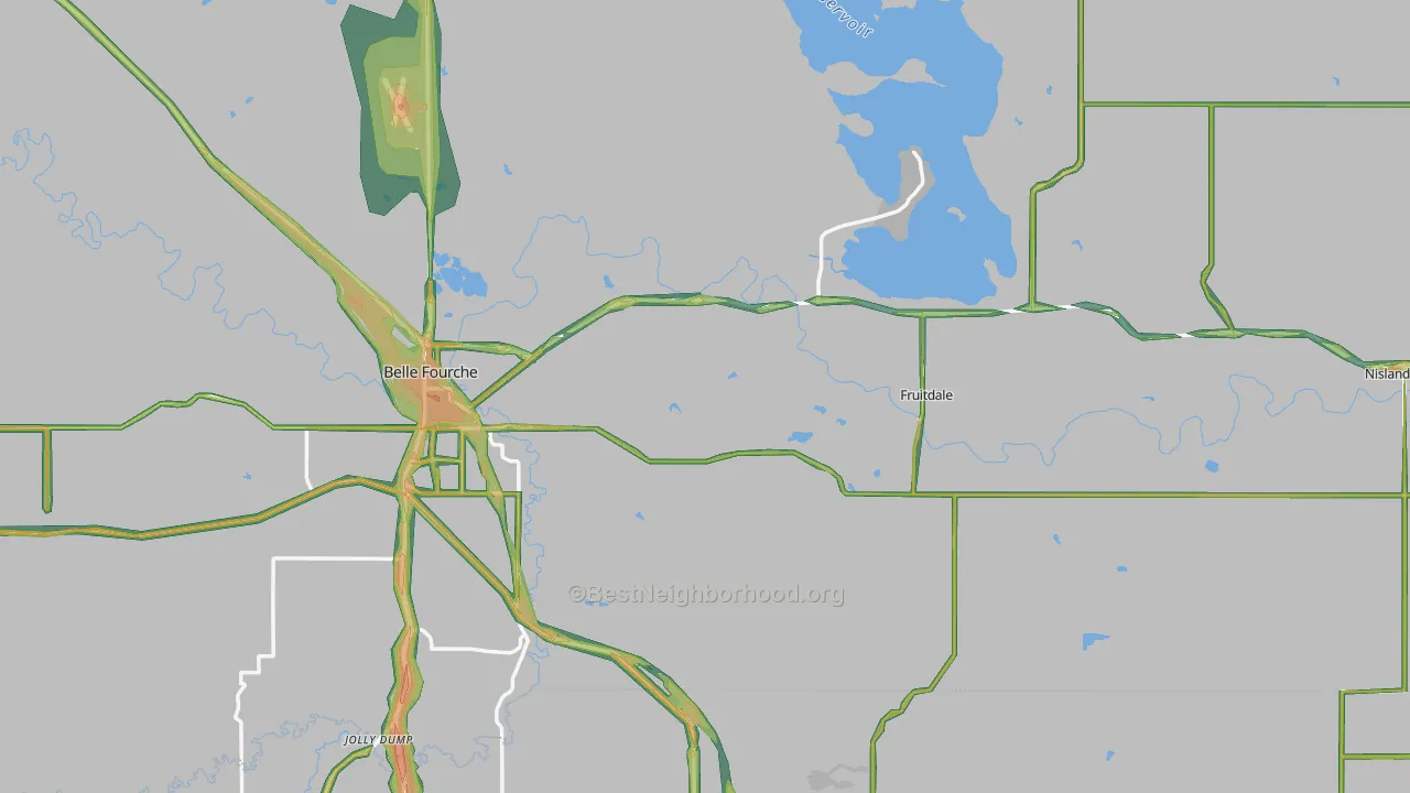 Butte County, SD Map of Noise Levels in Butte County