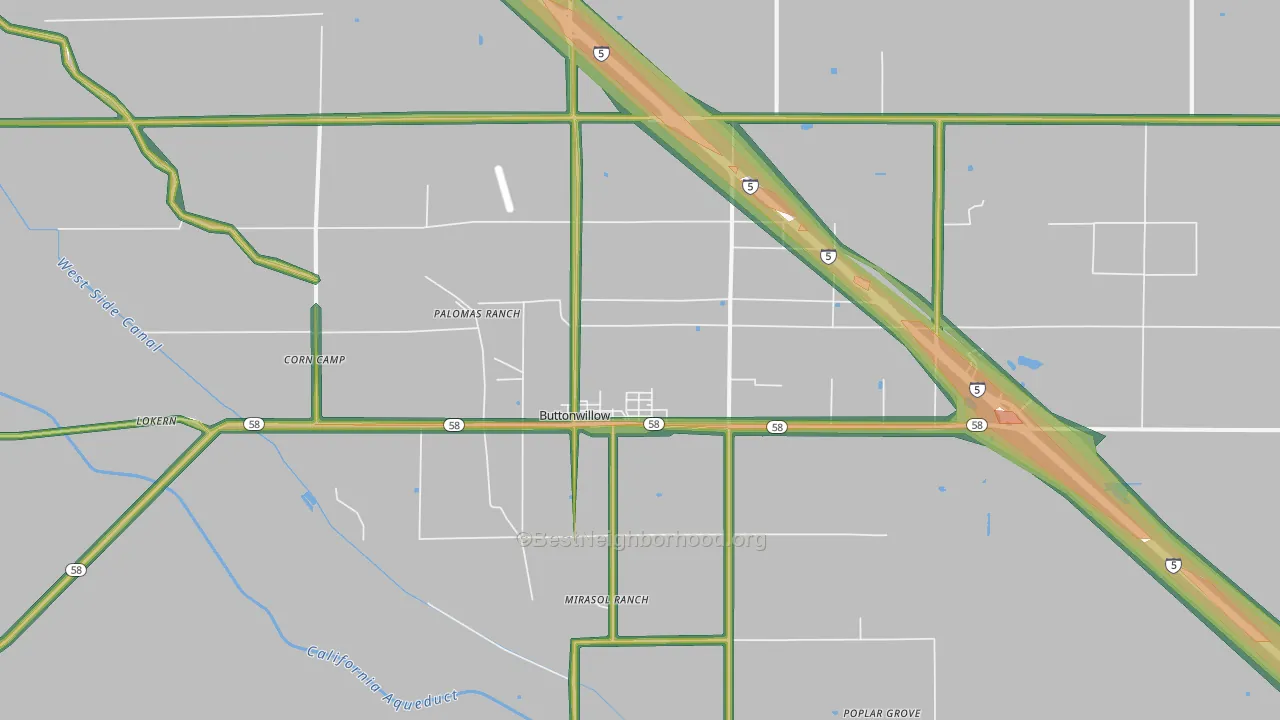 Buttonwillow, CA Map of Noise Levels in Buttonwillow