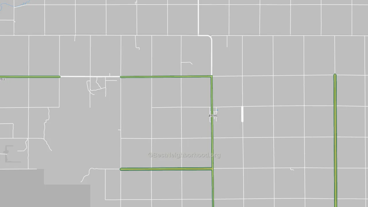Byers, KS Map of Noise Levels in Byers