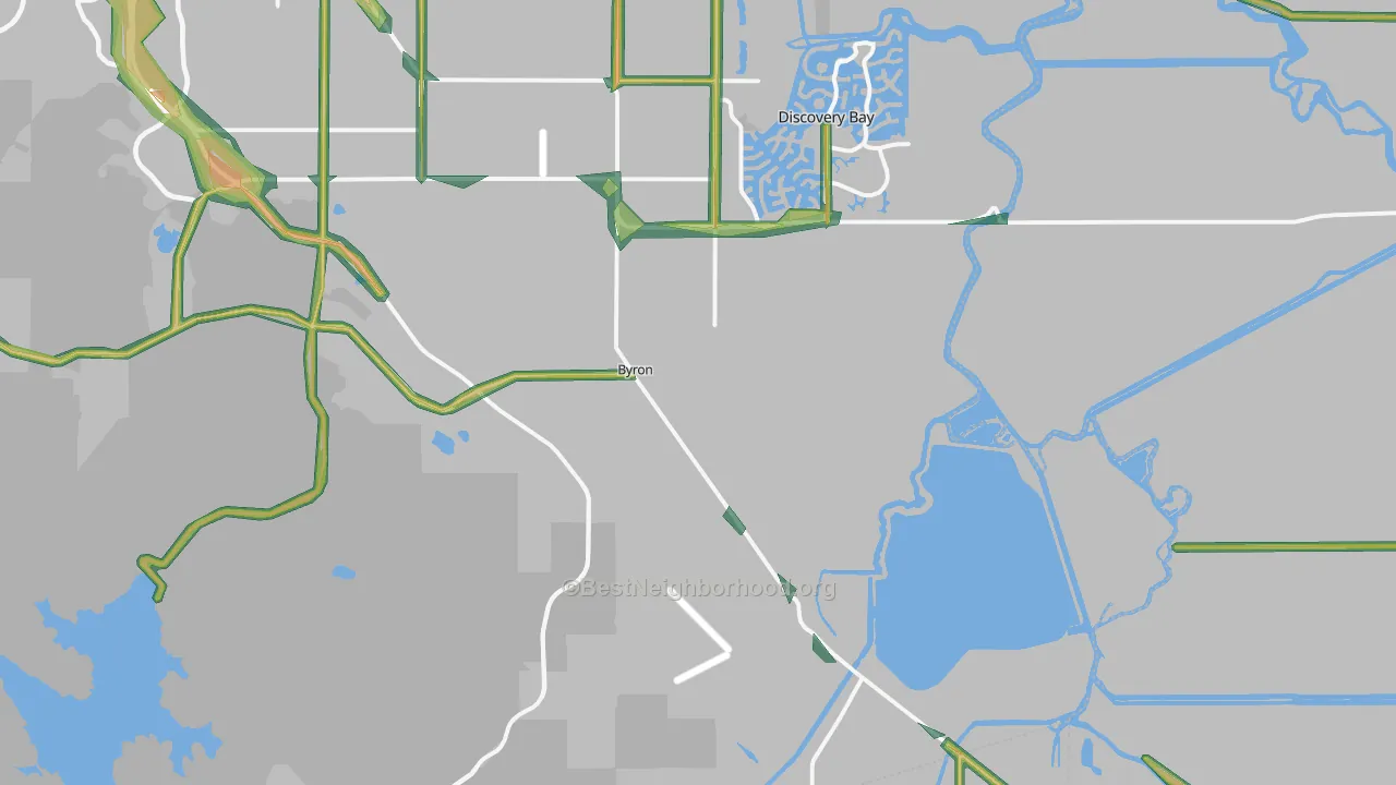 Byron, CA Map of Noise Levels in Byron
