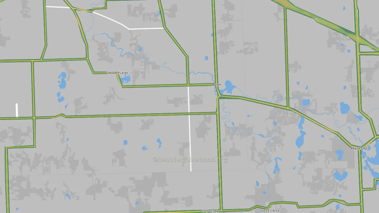Byron, MI Map of Noise Levels in Byron