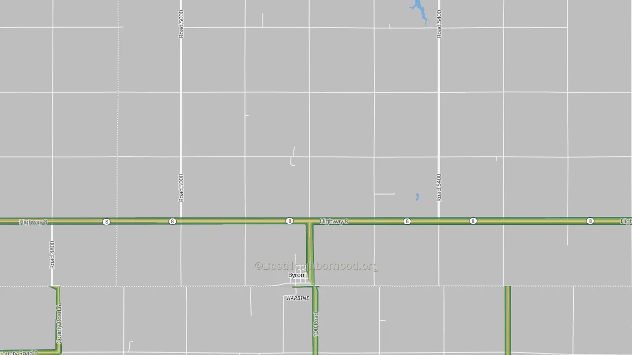 Byron, NE Map of Noise Levels in Byron