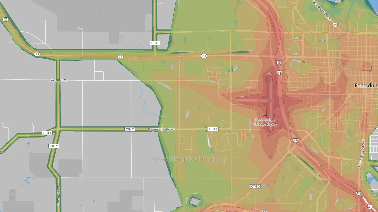 Byron, WI Map of Noise Levels in Byron
