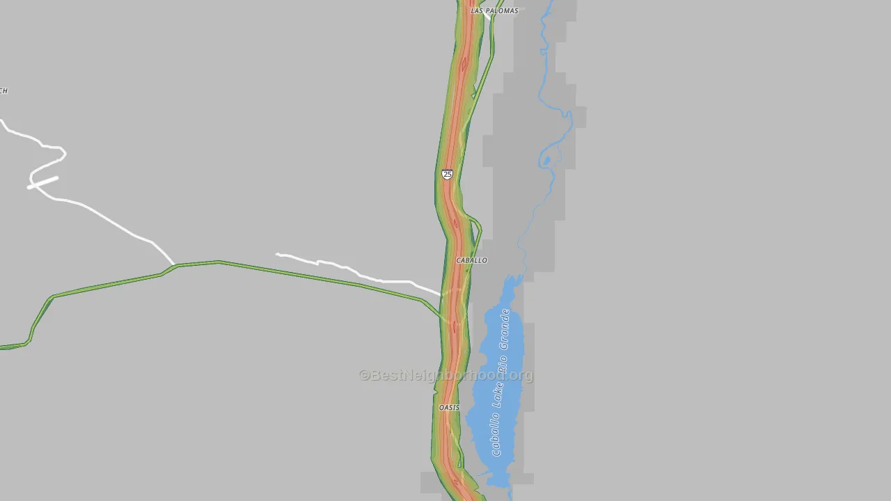 Caballo, NM Map of Noise Levels in Caballo