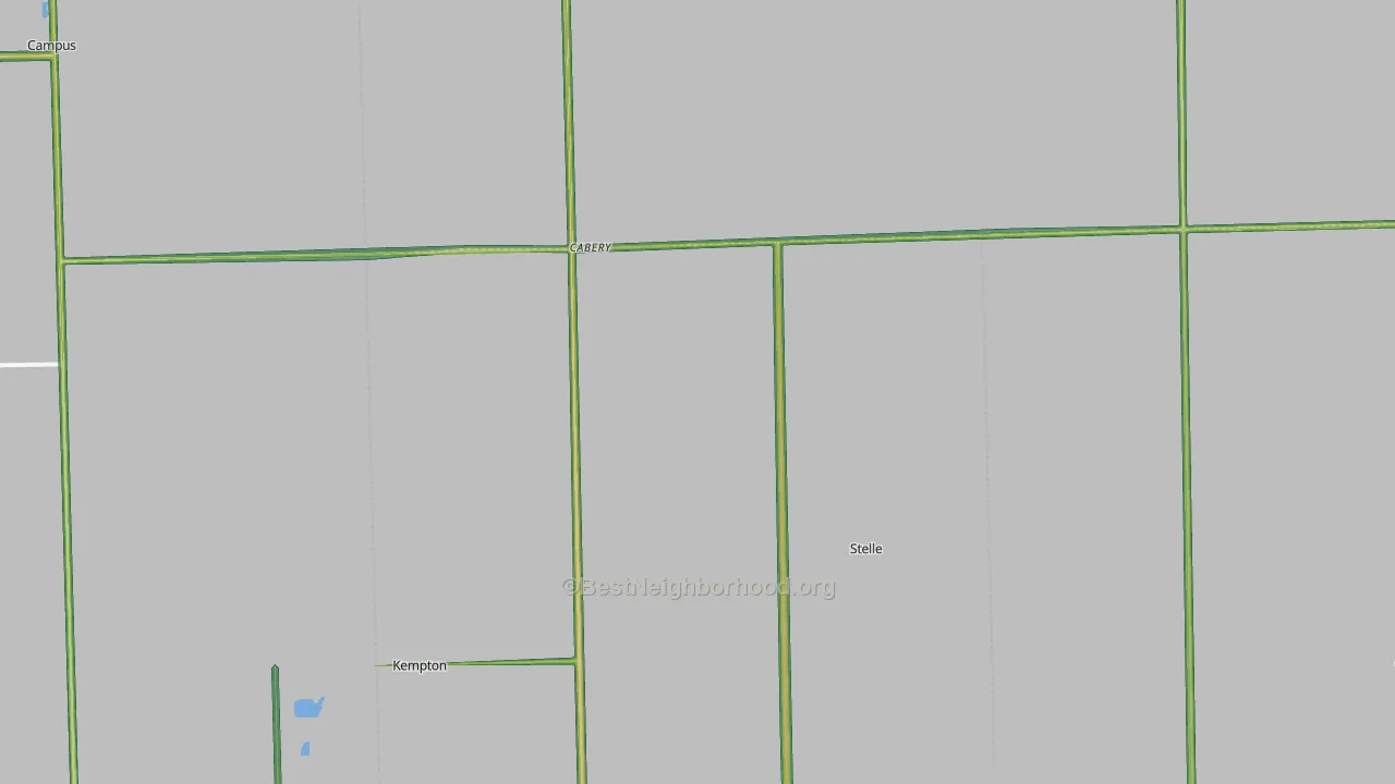 Cabery, IL Map of Noise Levels in Cabery