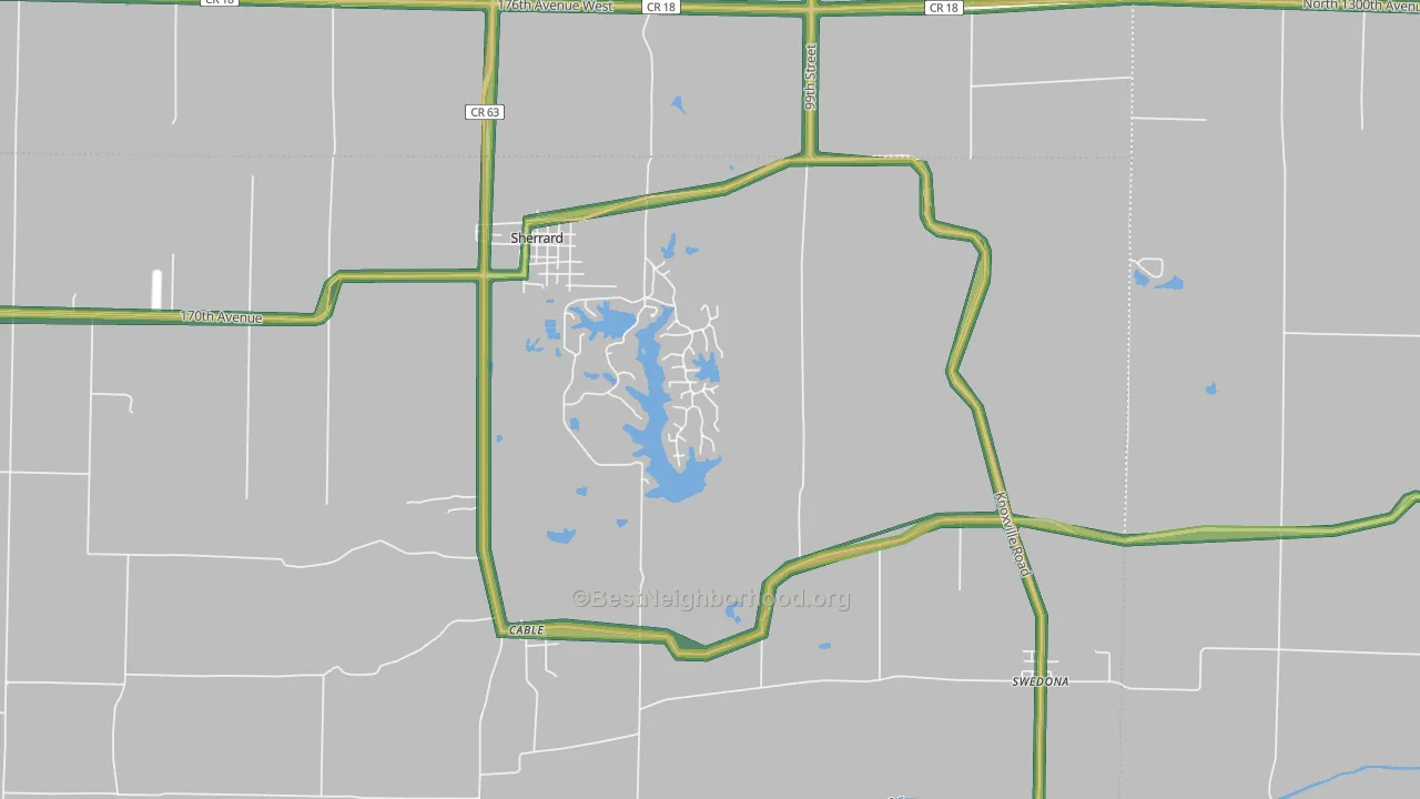 Cable, IL Map of Noise Levels in Cable