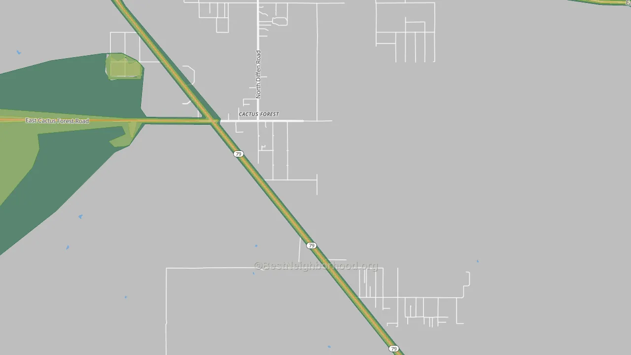 Cactus Forest, AZ Map of Noise Levels in Cactus Forest
