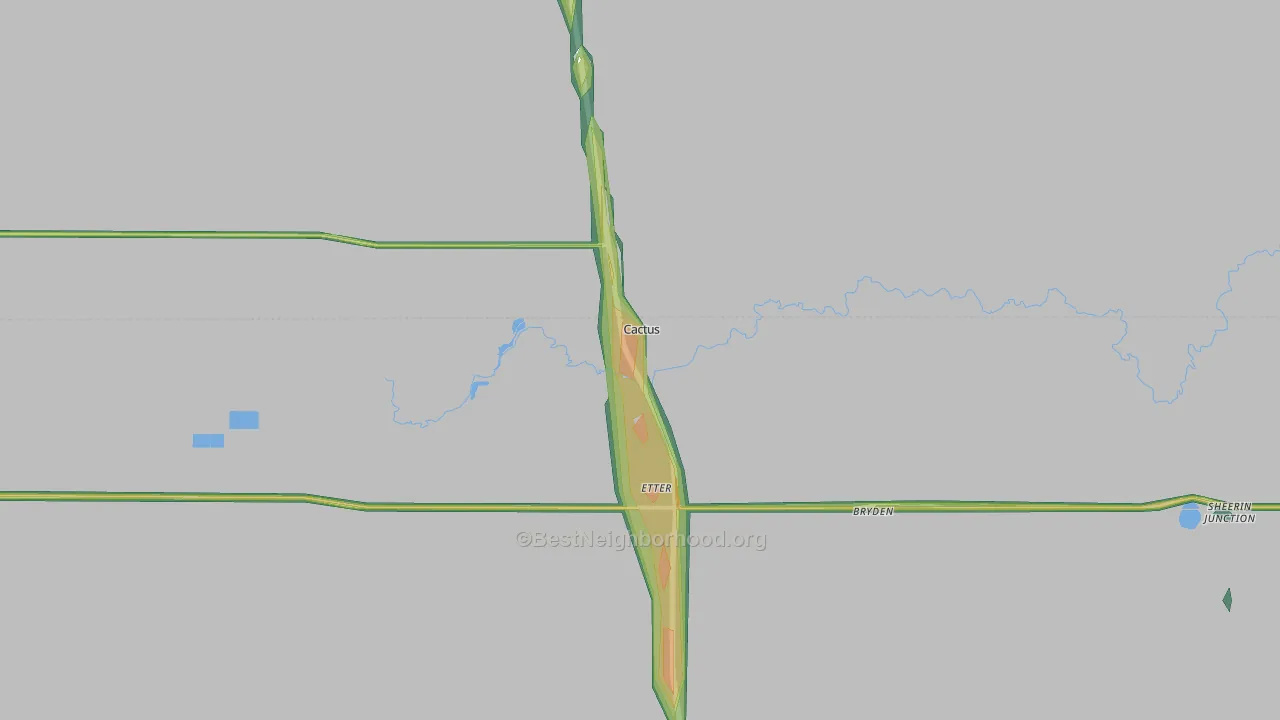 Cactus, TX Map of Noise Levels in Cactus