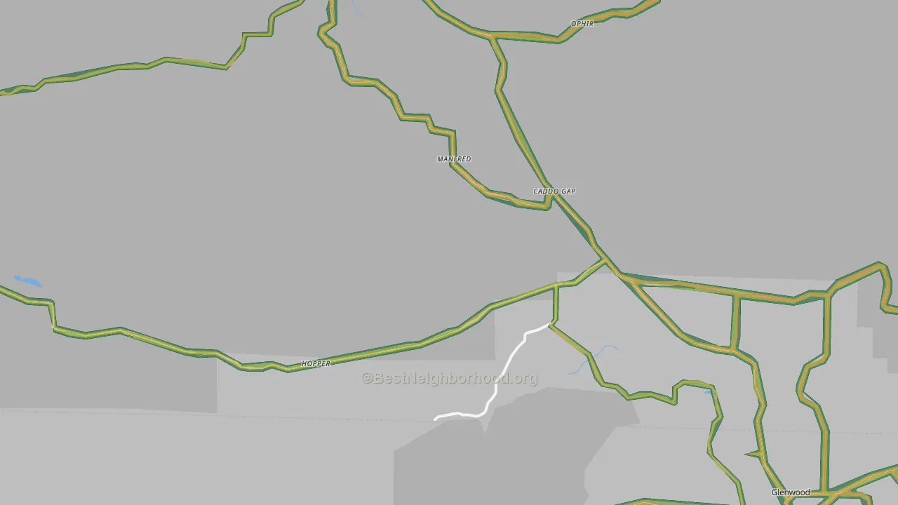 Caddo Gap, AR Map of Noise Levels in Caddo Gap