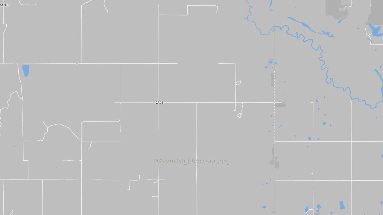 Cade, OK Map of Noise Levels in Cade