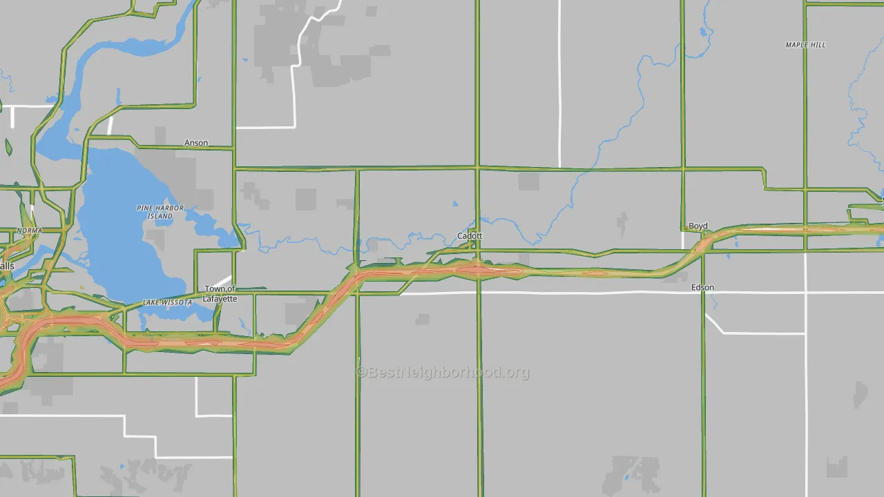Cadott, WI Map of Noise Levels in Cadott