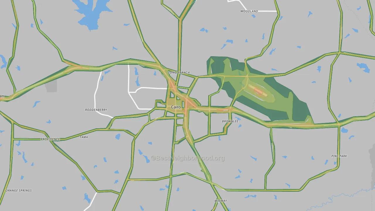 Cairo, GA Map of Noise Levels in Cairo