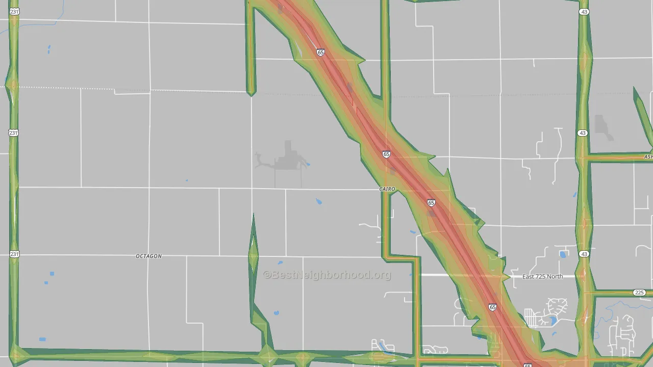 Cairo, IN Map of Noise Levels in Cairo