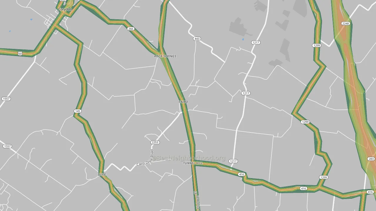 Cairo, KY Map of Noise Levels in Cairo