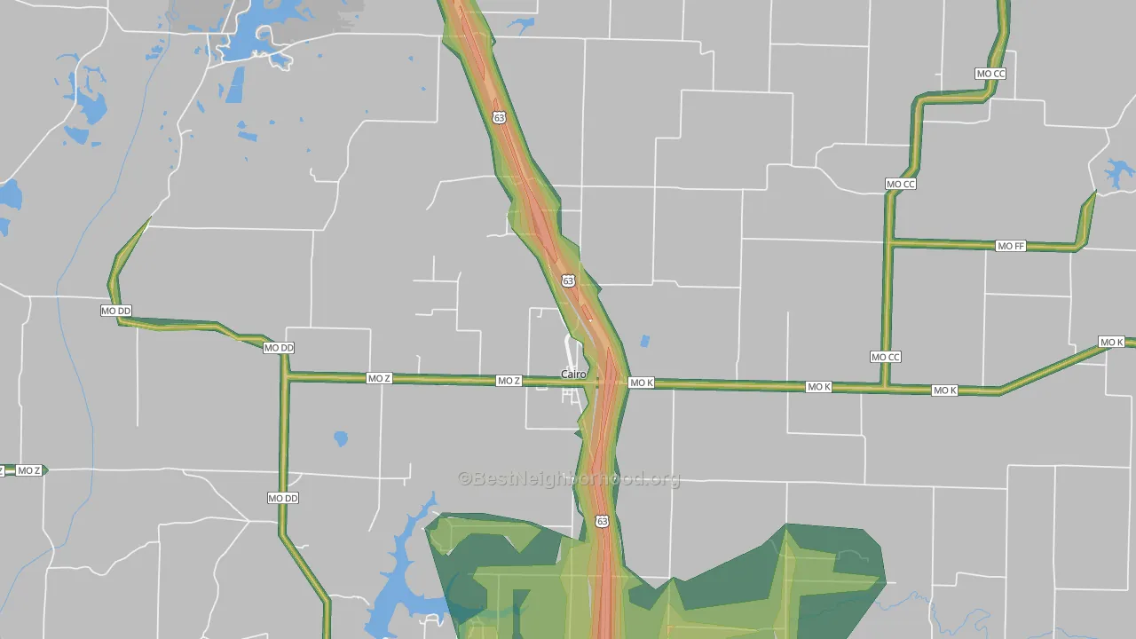 Cairo, MO Map of Noise Levels in Cairo