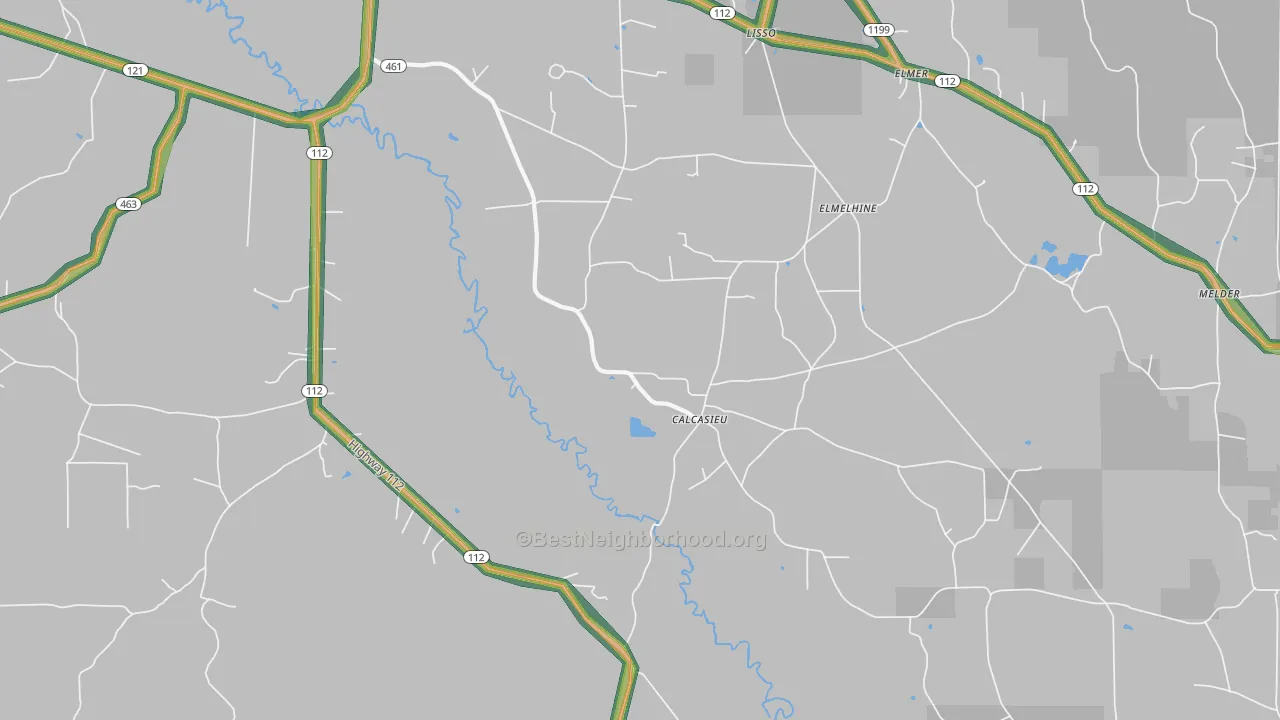 Calcasieu, LA Map of Noise Levels in Calcasieu