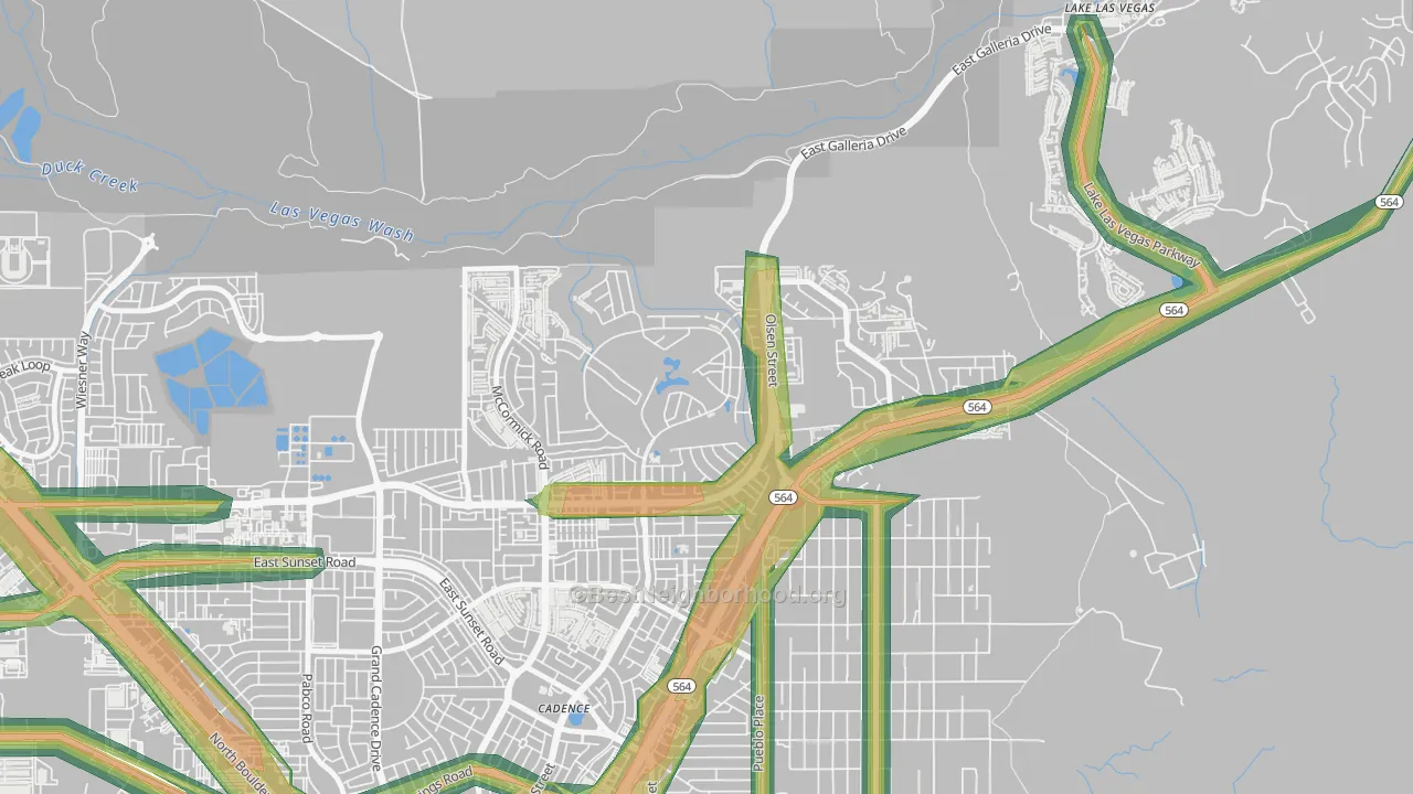 Calico Ridge, Henderson, NV Map of Noise Levels in Calico Ridge