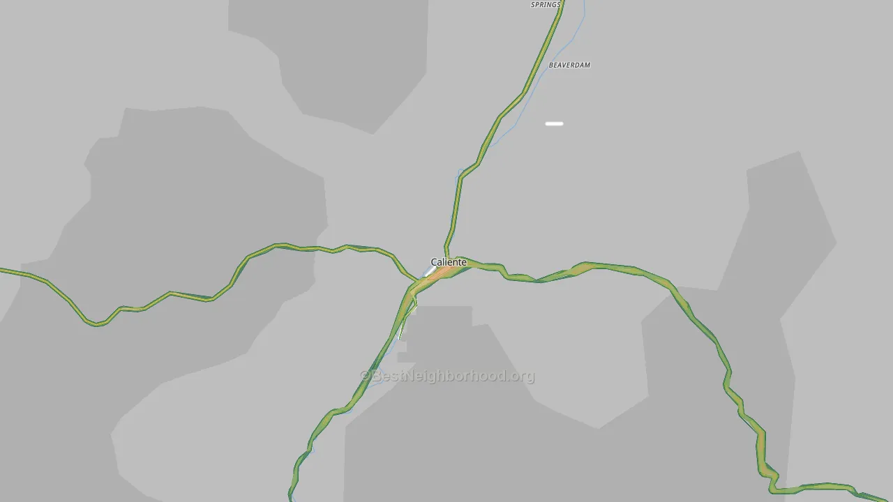 Caliente, NV Map of Noise Levels in Caliente