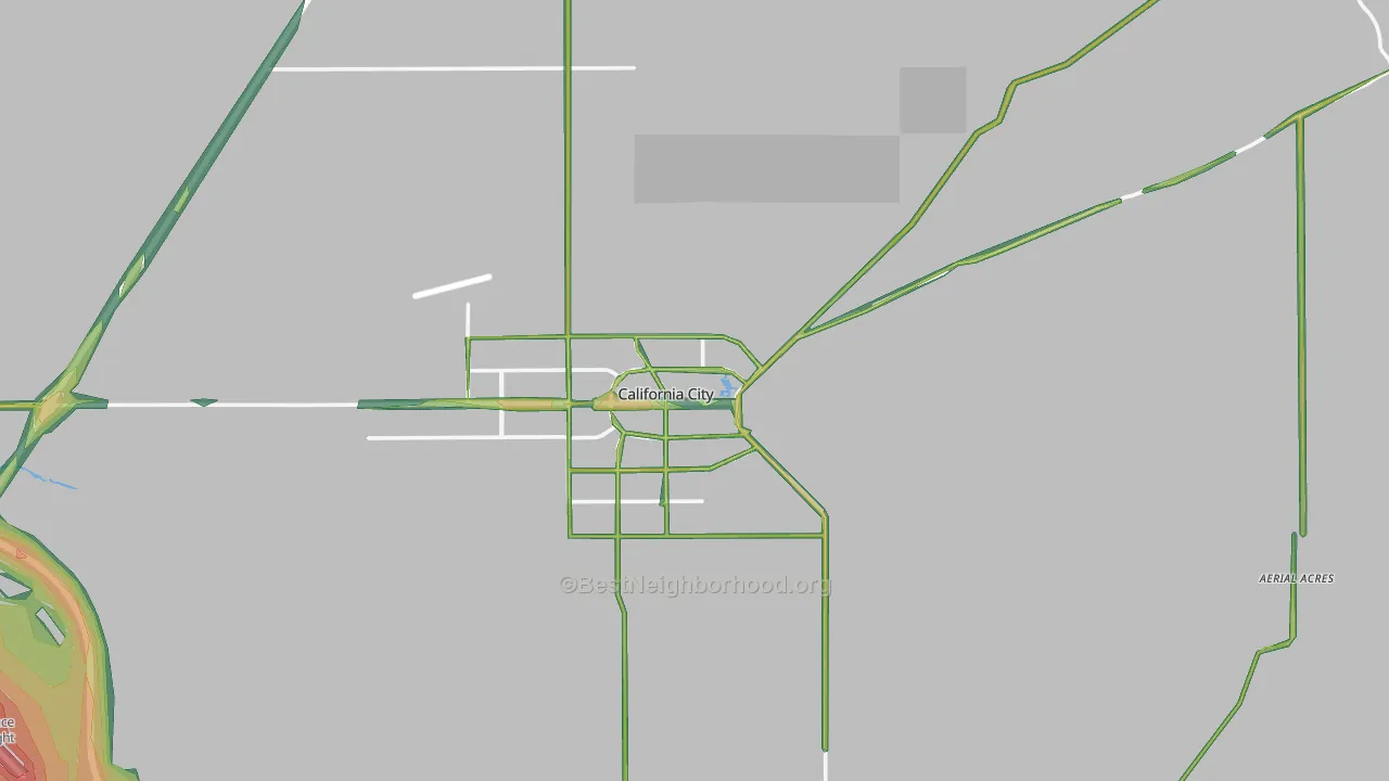 California City, CA Map of Noise Levels in California City