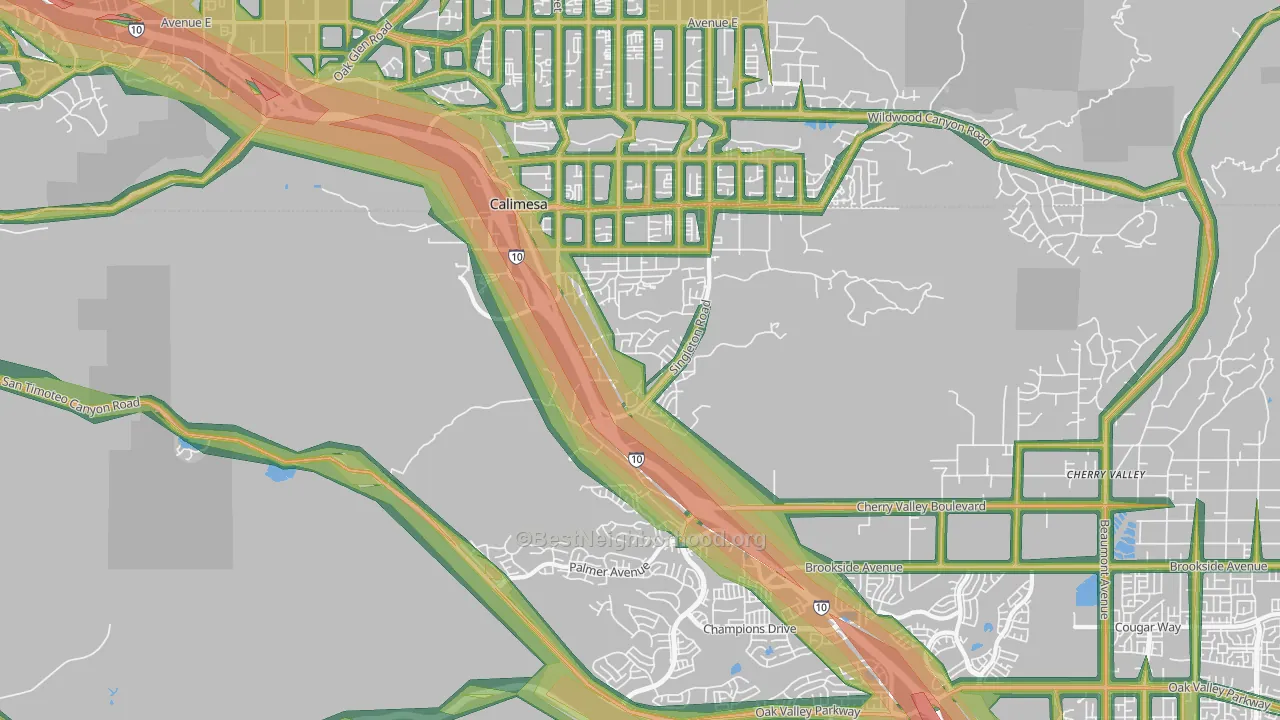Calimesa, CA Map of Noise Levels in Calimesa