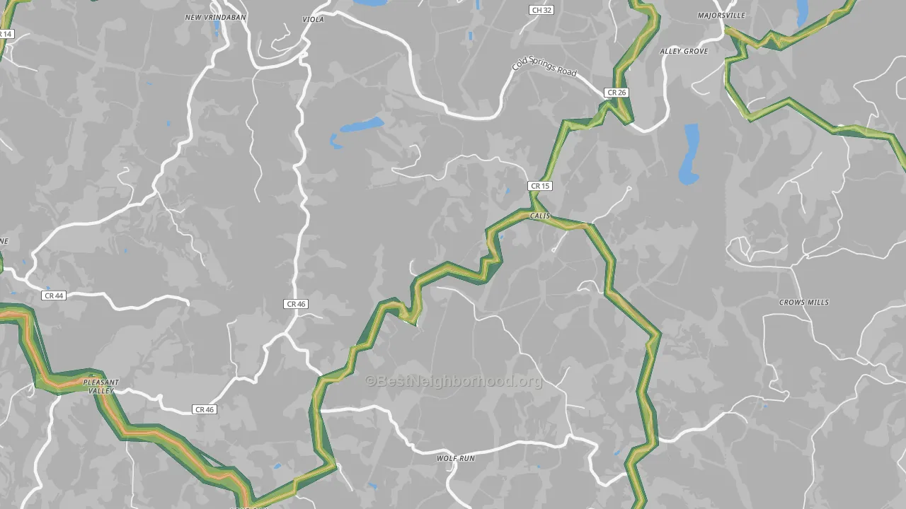 Calis, WV Map of Noise Levels in Calis