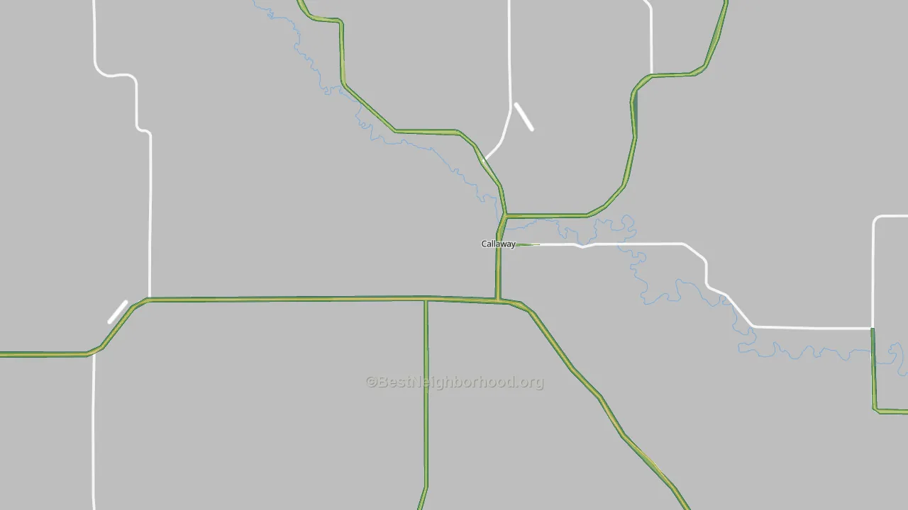 Callaway, NE Map of Noise Levels in Callaway