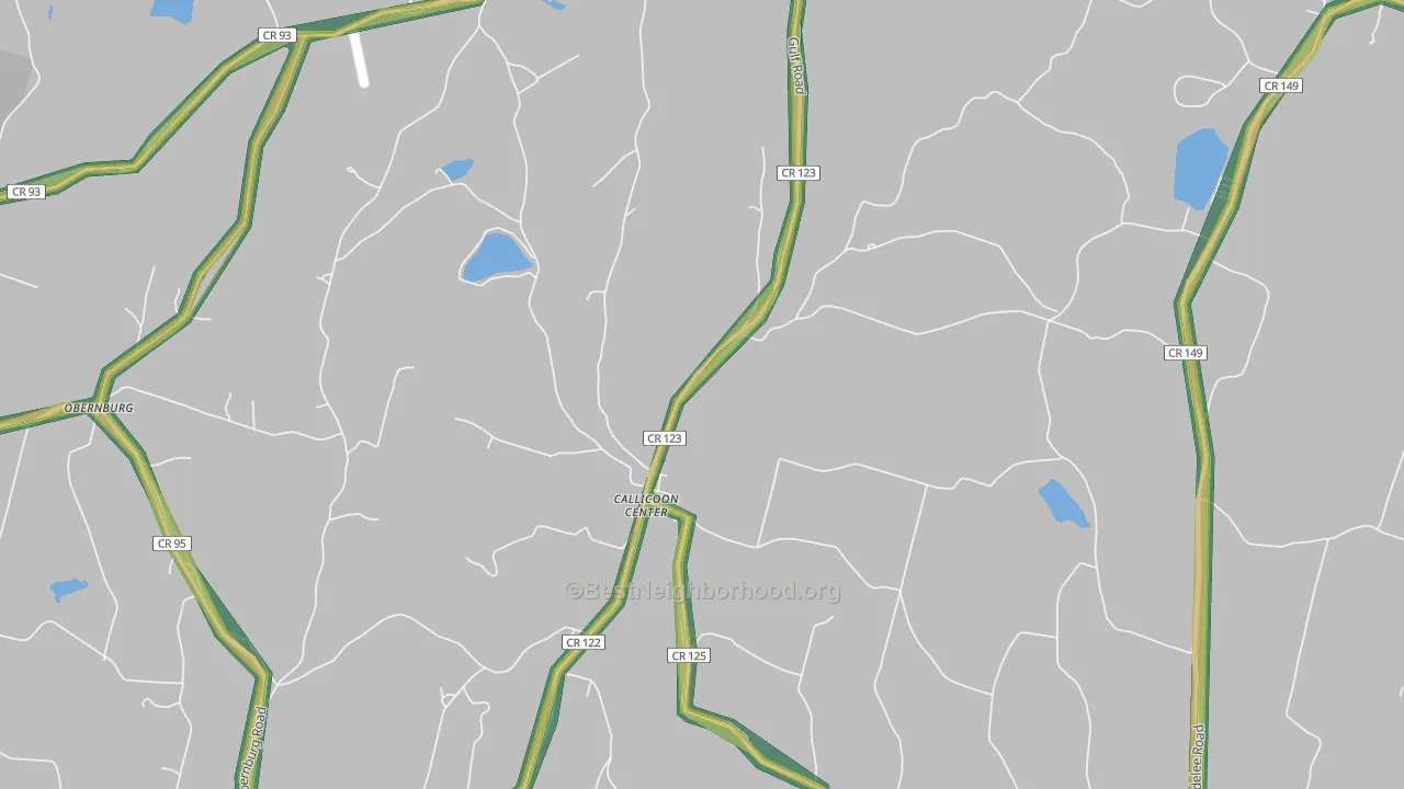 Callicoon Center, NY Map of Noise Levels in Callicoon Center