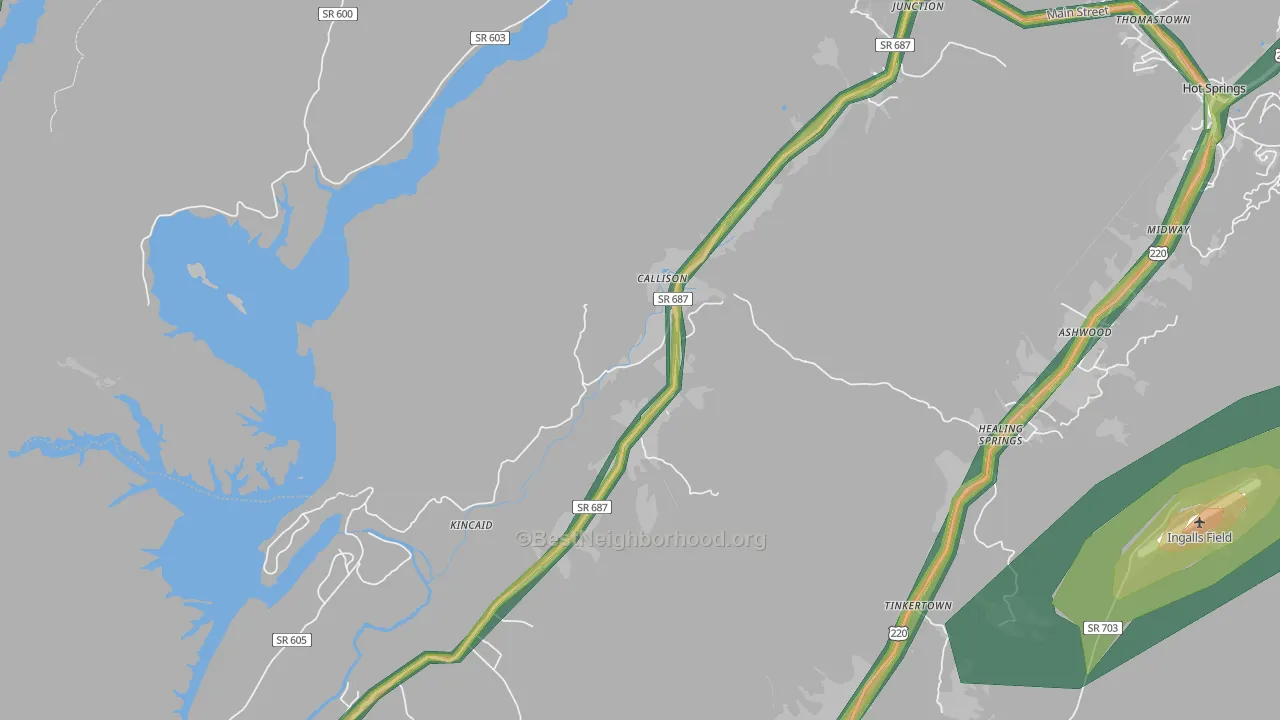 Callison, VA Map of Noise Levels in Callison