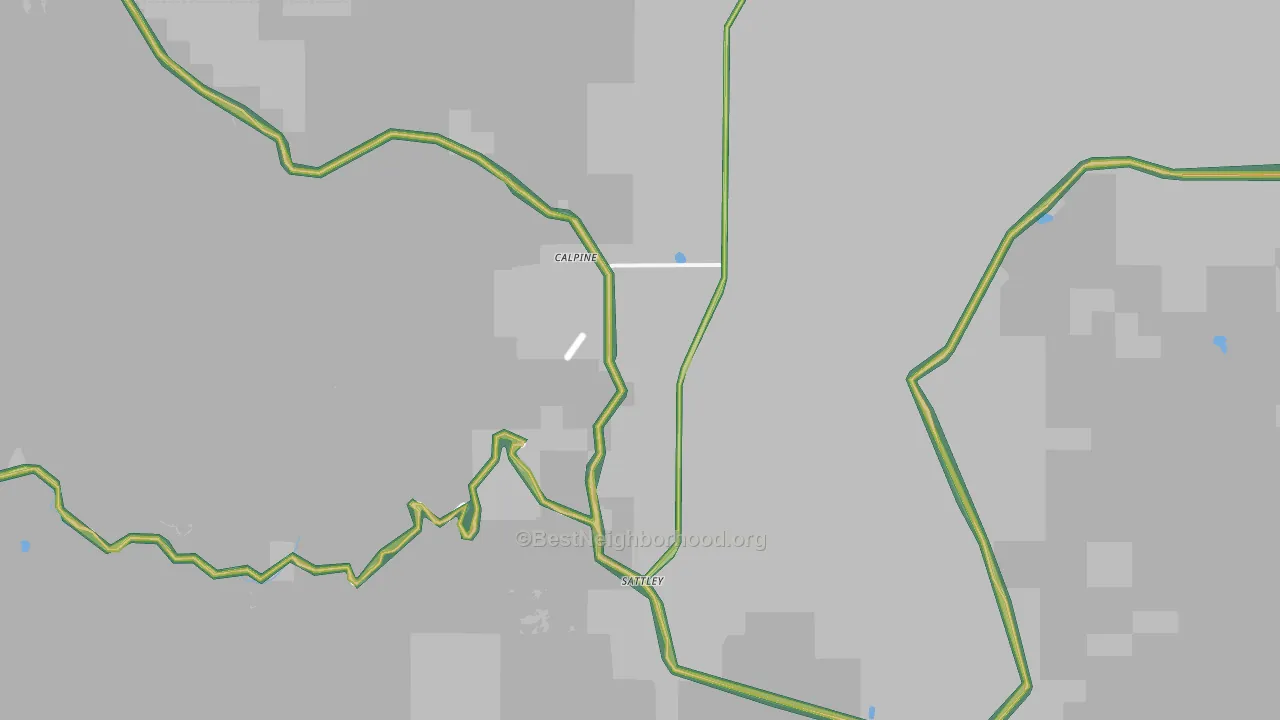 Calpine, CA Map of Noise Levels in Calpine