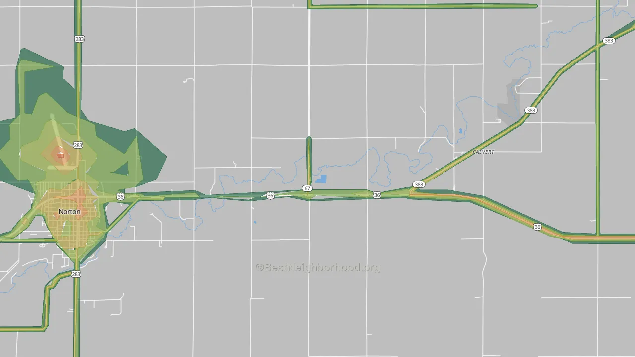 Calvert, KS Map of Noise Levels in Calvert
