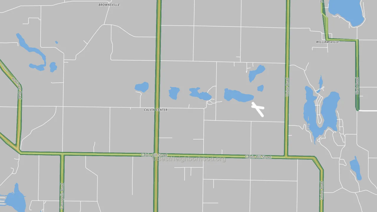 Calvin Center, MI Map of Noise Levels in Calvin Center