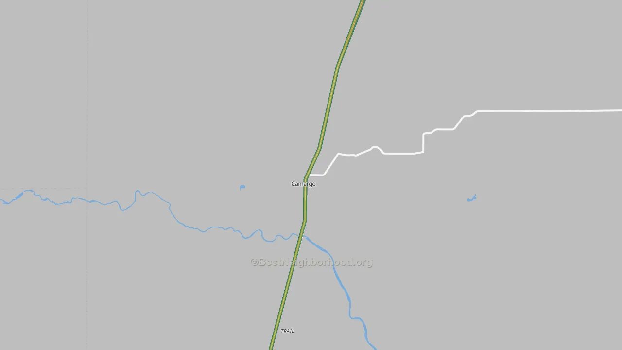 Camargo, OK Map of Noise Levels in Camargo
