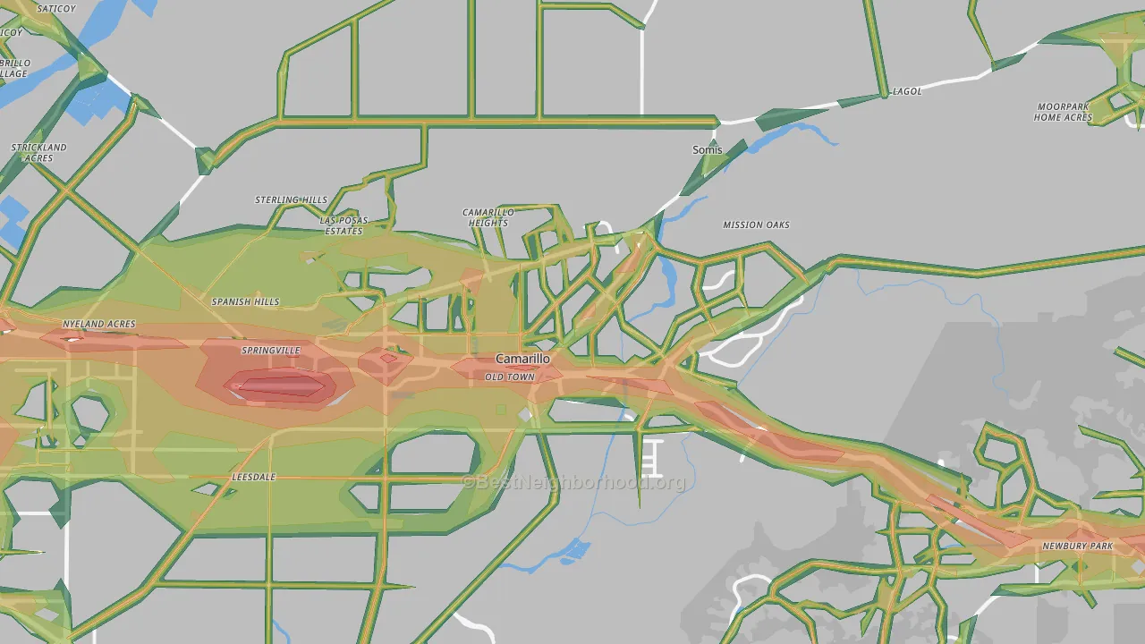 Camarillo, CA Map of Noise Levels in Camarillo