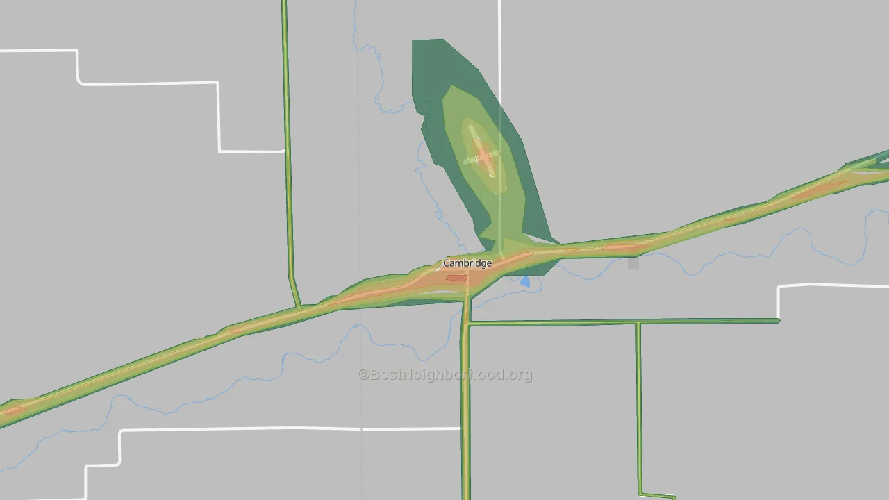 Cambridge, NE Map of Noise Levels in Cambridge