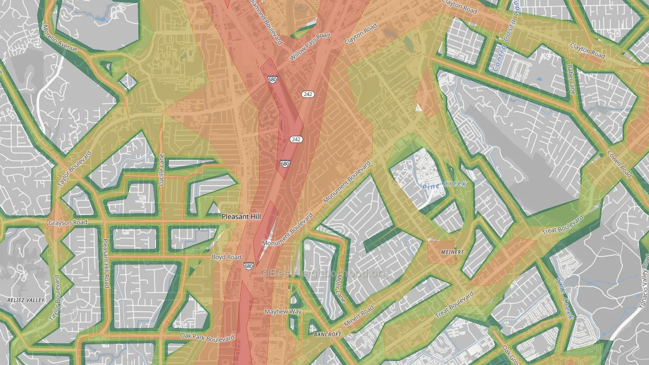 Cambridge Park, Concord, CA Map of Noise Levels in Cambridge Park