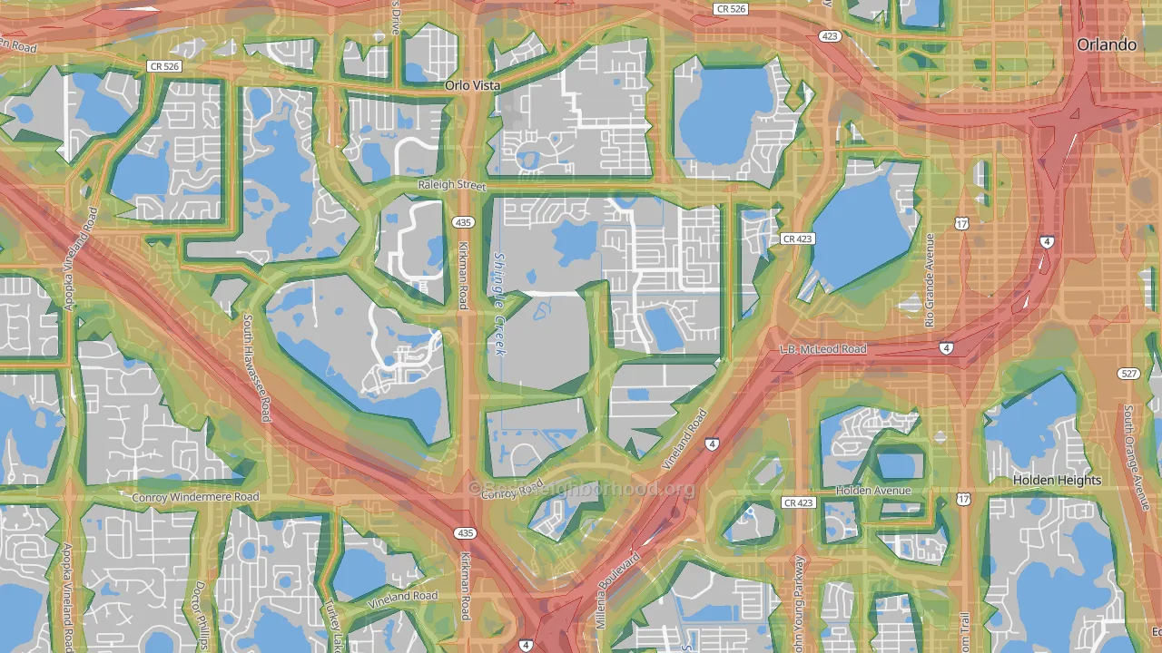 Camellia Gardens, Orlando, FL Map of Noise Levels in Camellia Gardens