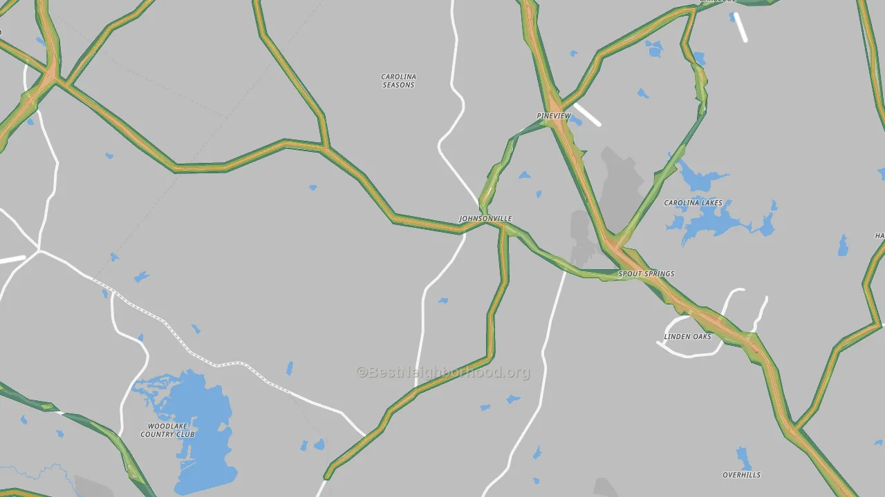 Cameron, NC Map of Noise Levels in Cameron