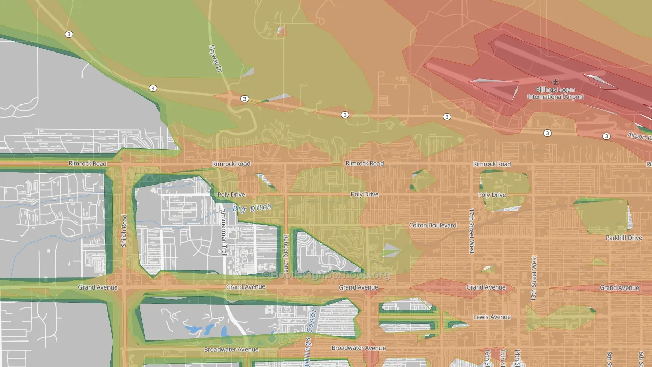 Cameron Park, Billings, MT Map of Noise Levels in Cameron Park