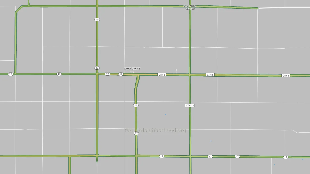 Camp Grove, IL Map of Noise Levels in Camp Grove