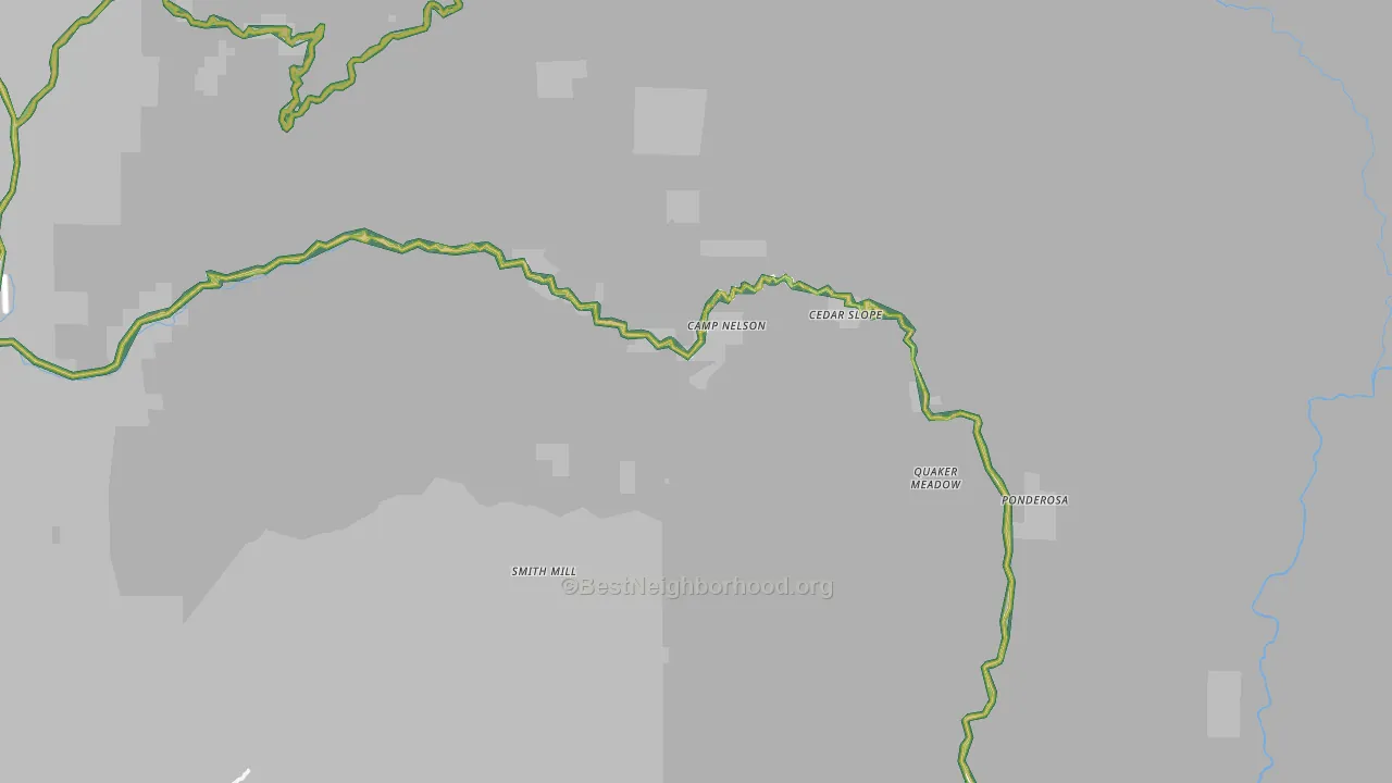 Camp Nelson, CA Map of Noise Levels in Camp Nelson