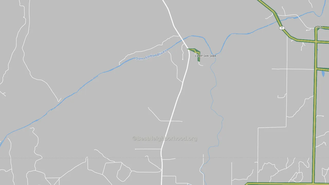 Camp San Saba, TX Map of Noise Levels in Camp San Saba