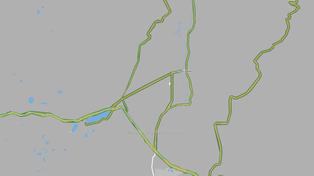 Camp Sherman, OR Map of Noise Levels in Camp Sherman