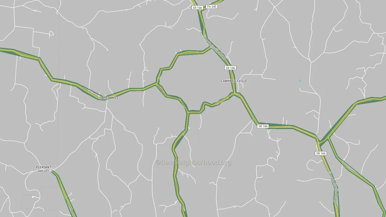 Campbellsville, TN Map of Noise Levels in Campbellsville