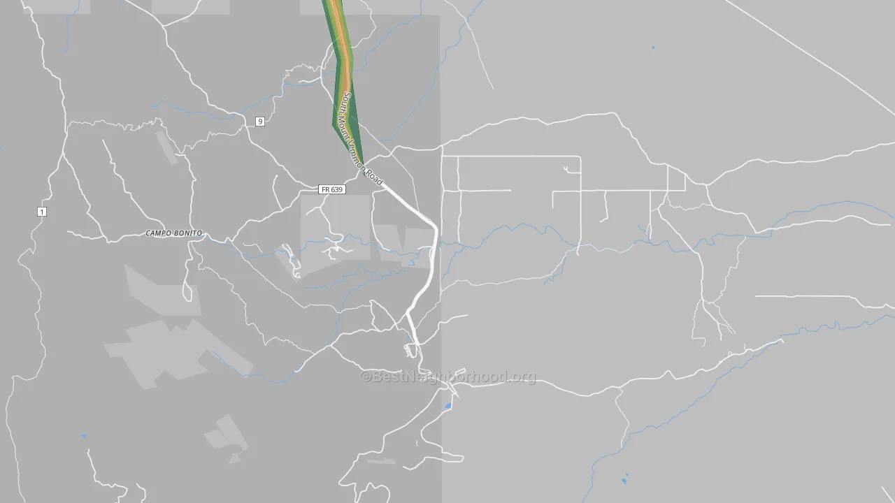 Campo Bonito, AZ Map of Noise Levels in Campo Bonito